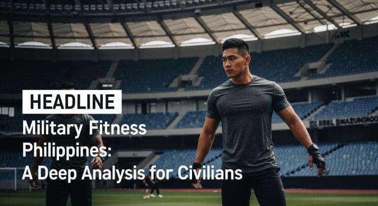 Group fitness class outdoors in the Philippines with participants doing a military-style circuit under a trainer's guida