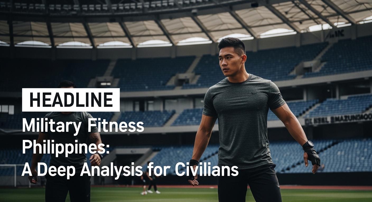 Group fitness class outdoors in the Philippines with participants doing a military-style circuit under a trainer's guida