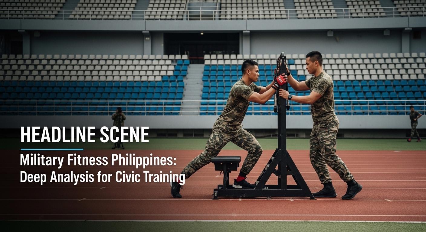 Diverse group performing a circuit-style workout in a Philippine gym, blending military-inspired training with civilian