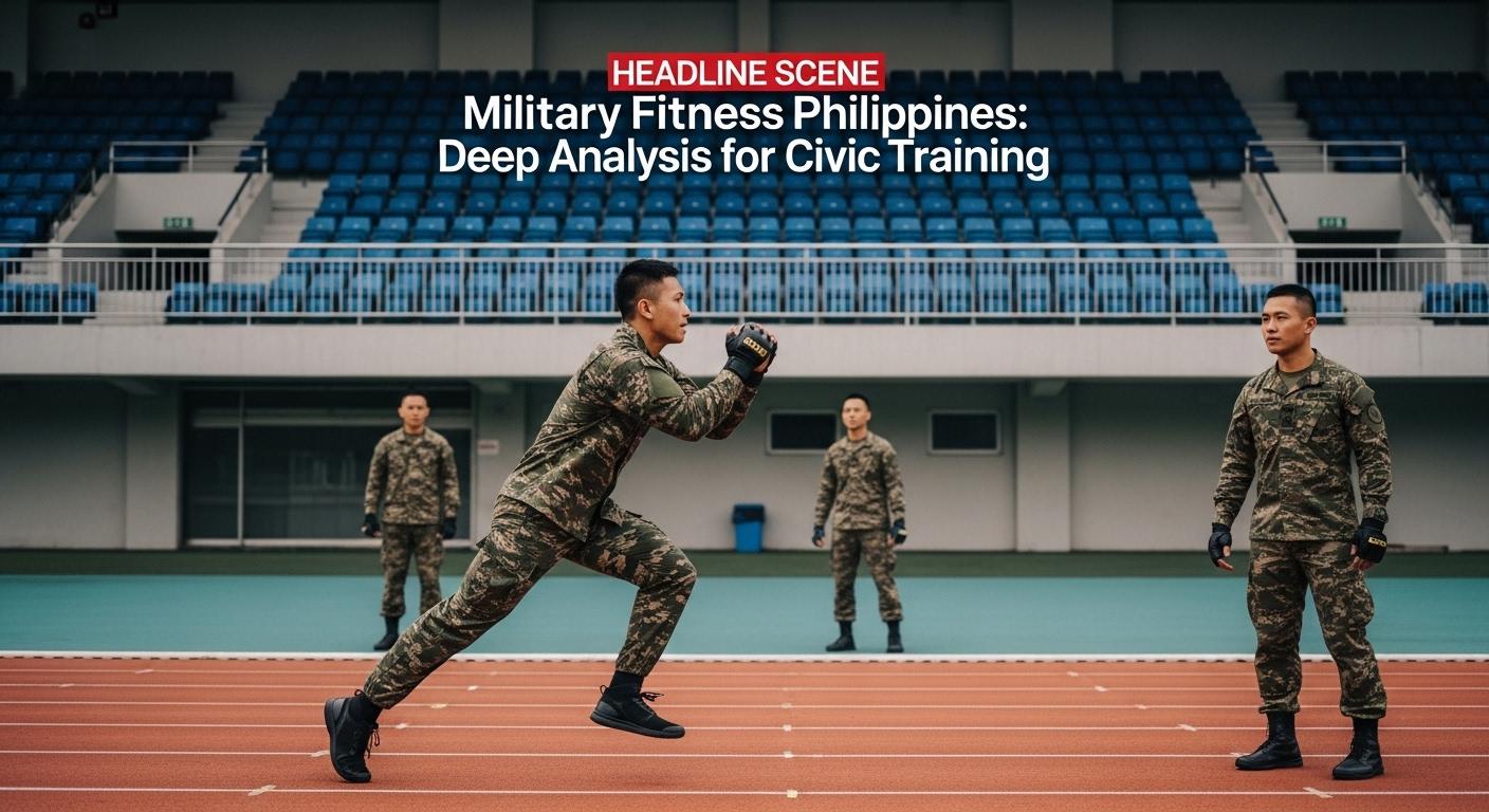 Diverse group performing a circuit-style workout in a Philippine gym, blending military-inspired training with civilian