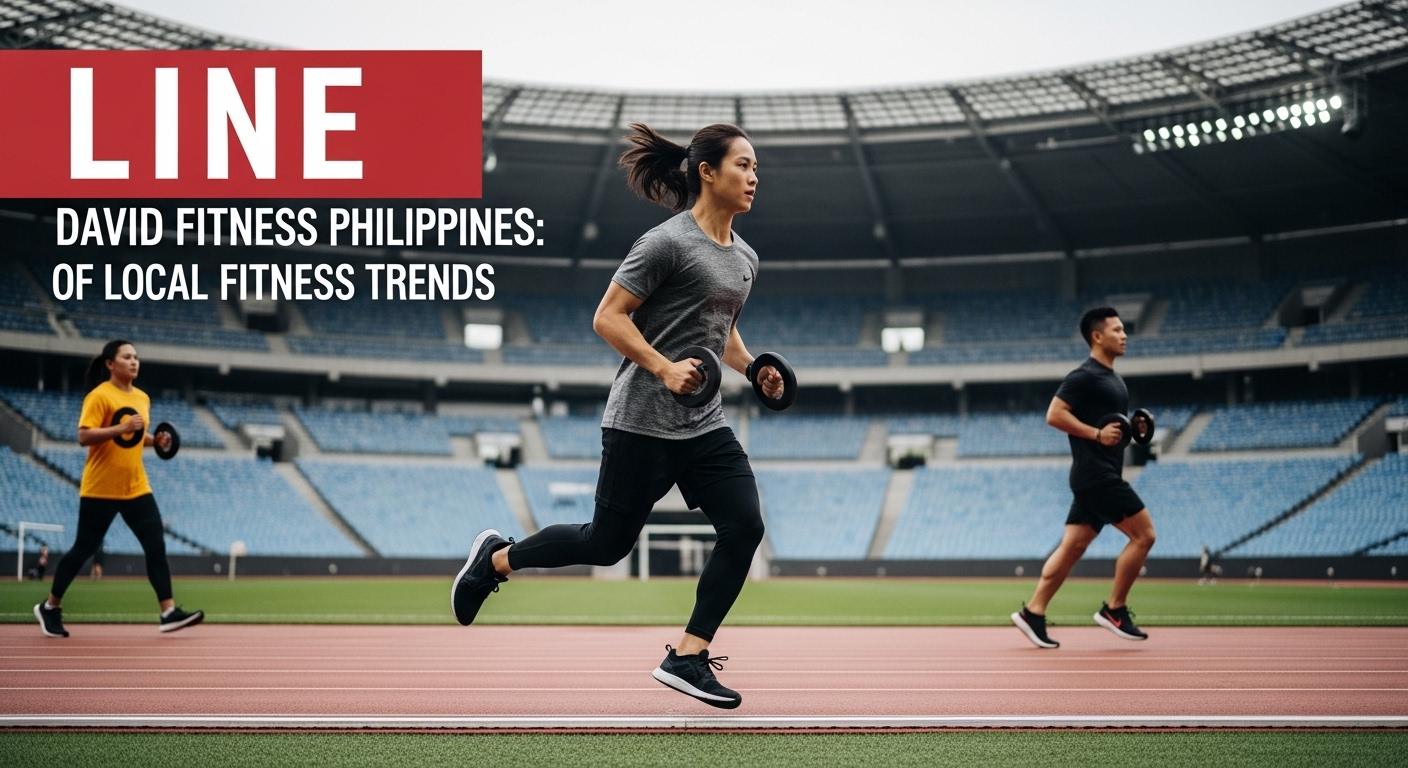 Athlete training in the Philippines featuring branding for david Fitness Philippines against Manila skyline at sunrise