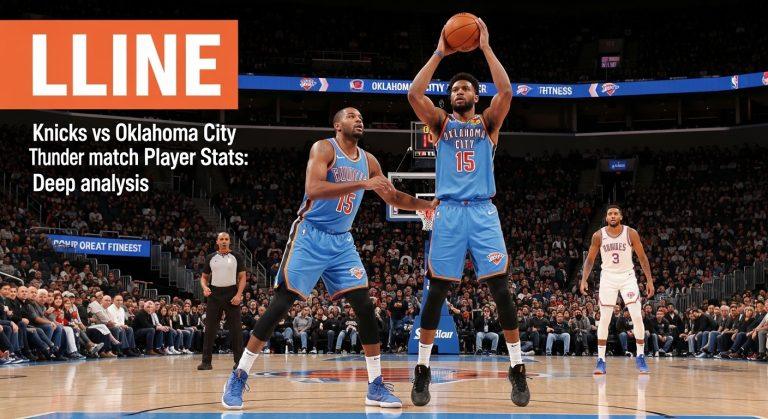 Data-driven basketball analysis graphic for Knicks vs Thunder with Philippine flag accent.