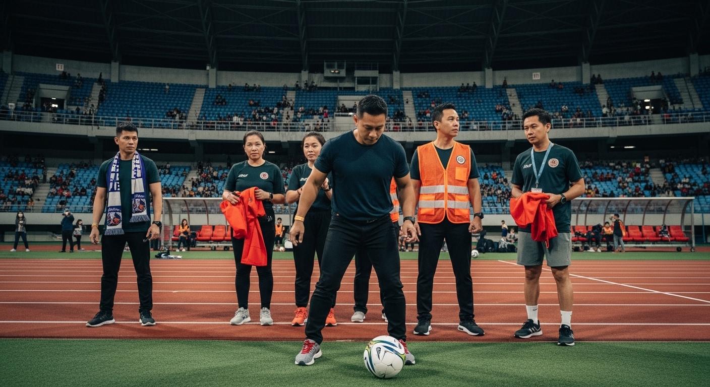 Commuters and PUVs on a Metro Manila street, with a gym entrance in the background, illustrating urban fitness and trans